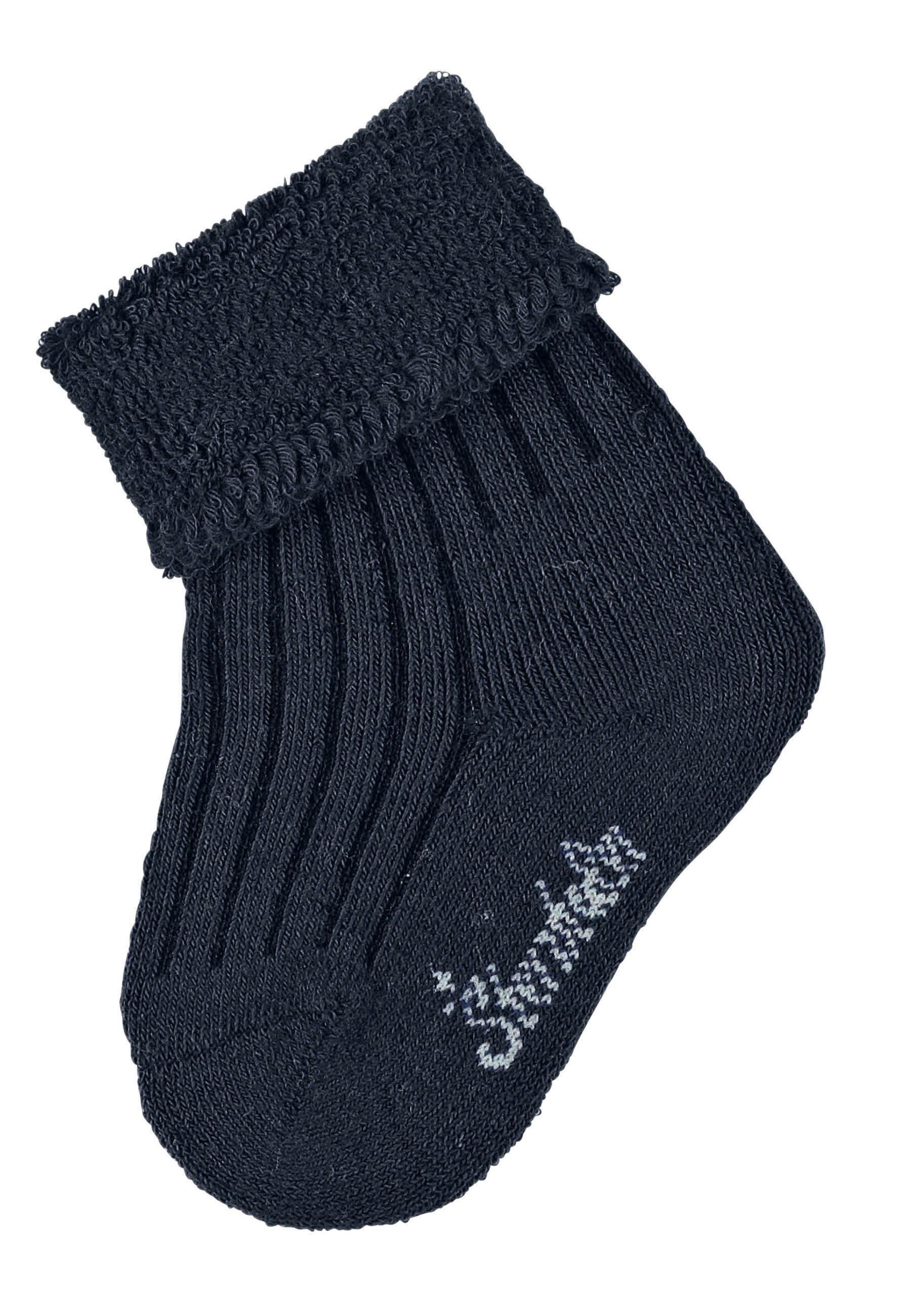 Babysocken uni mit Rippstruktur, Vollplüsch innen