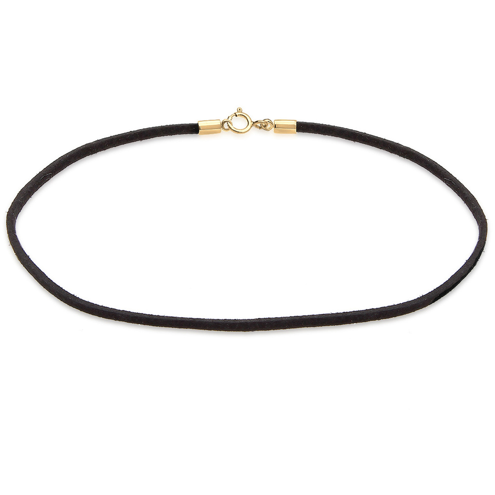 Elli Elli Collier Femmes Choker Basique Tendance avec Daim Noir en Argent Sterling 925 collier