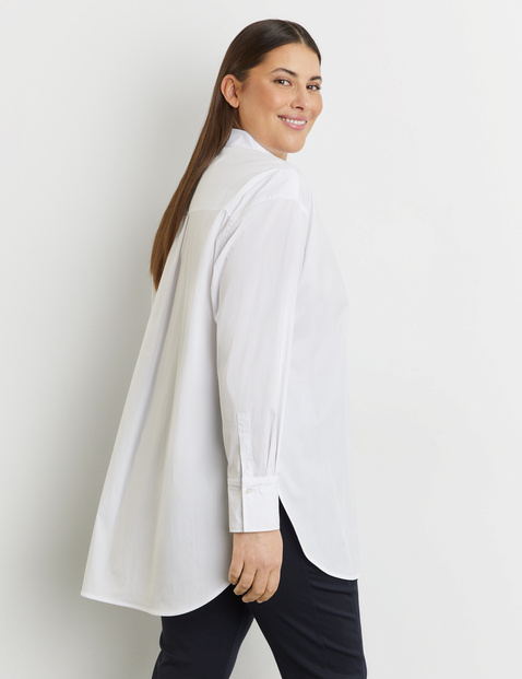 Klassische Longbluse aus Baumwoll-Stretch