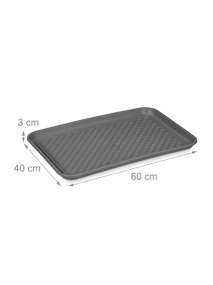 relaxdays 3 x Schuhabtropfschale in Grau - (B)60 x (H)3 x (T)40 cm günstig kaufen onesize