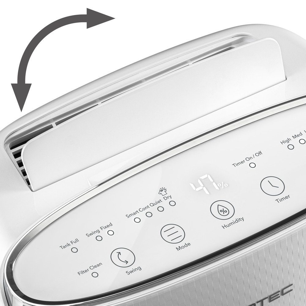 TROTEC Luftentfeuchter TTK 67 E, für 125 m³ Räume, Entfeuchtung 24,00 l/Tag, Tank 3,50 l, Entfeuchtungsautomatik mit Zielwertvorwahl zwischen 30 und 80 %