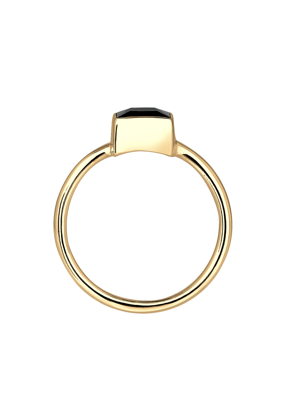 Elli Elli Ring Bandring Viereck Geo Zirkonia 925 Silber vergoldet