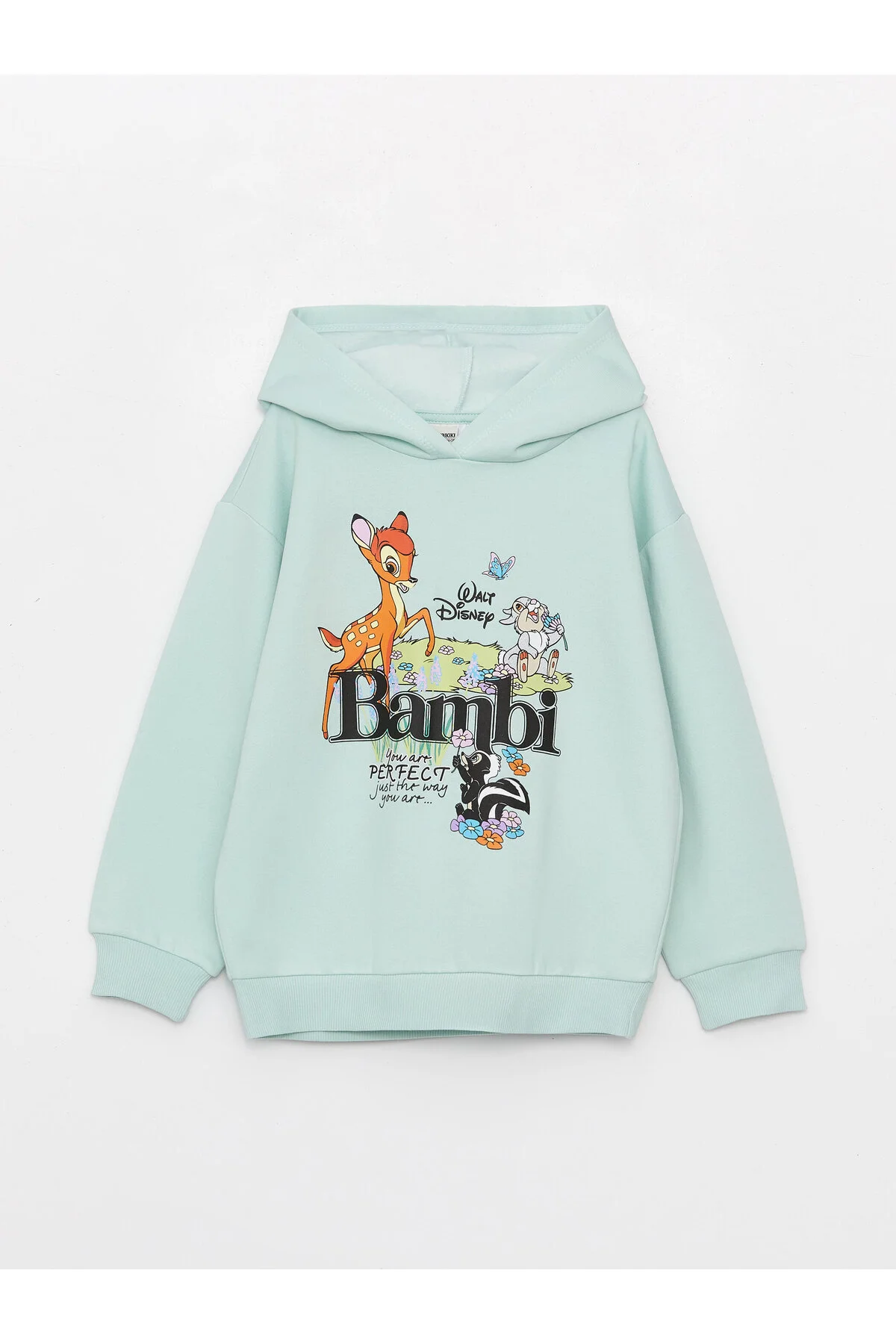 LC Waikiki  Langärmliger Kapuzenpullover für Mädchen mit Bambi-Print