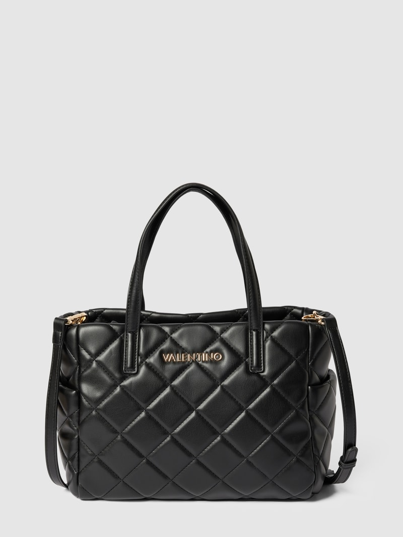 Umhängetasche mit Label-Detail Modell 'OCARINA' in schwarz