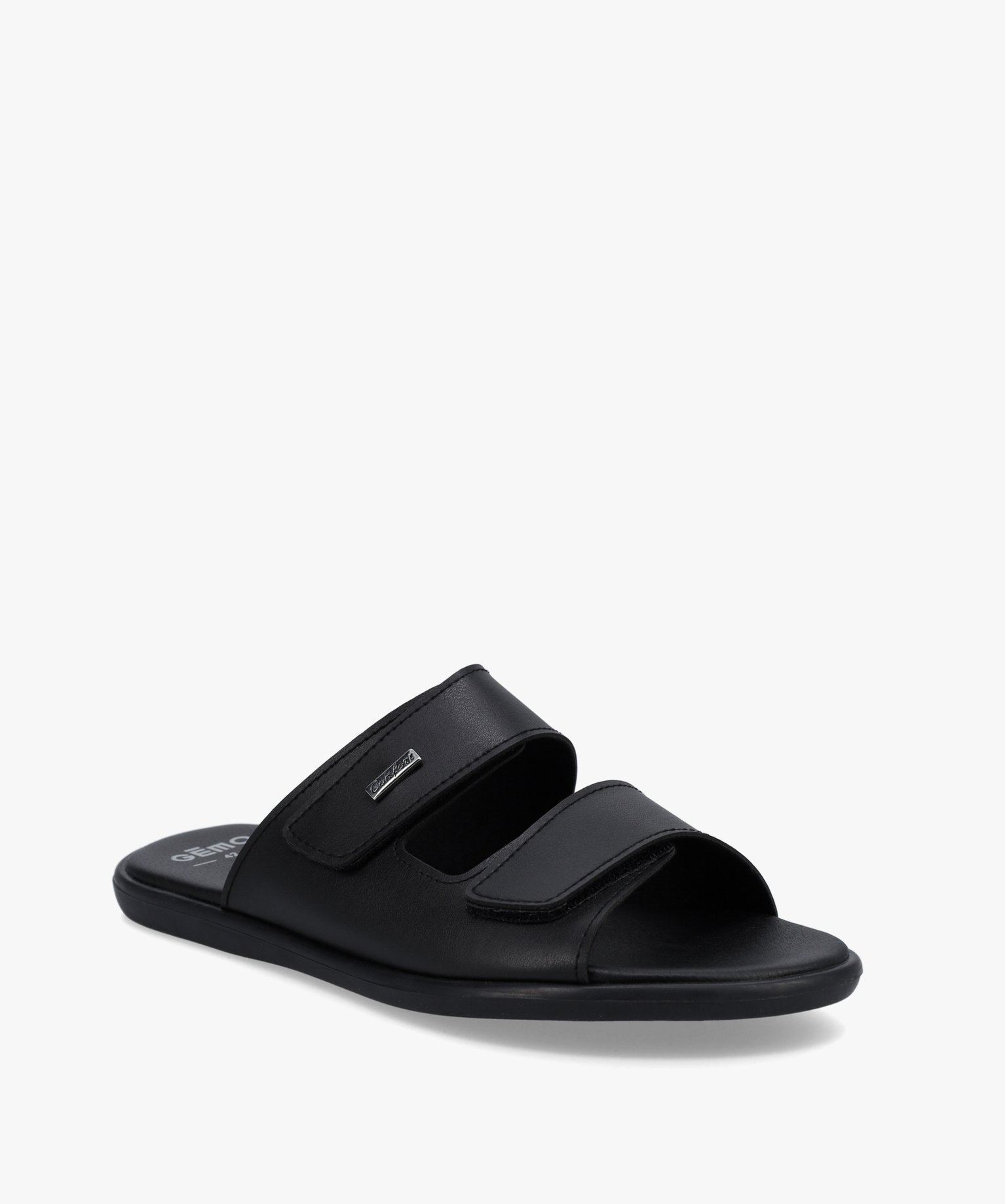 Mules homme confort à brides scratch unies noir | GEMO