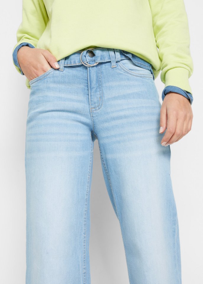 Stretch-Jeans Culotte knöchelfrei