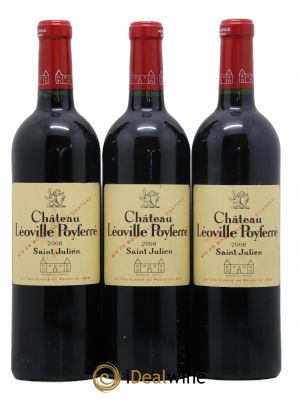 Château Léoville Poyferré 2ème Grand Cru Classé  2008 - Lot de 3 Bouteilles