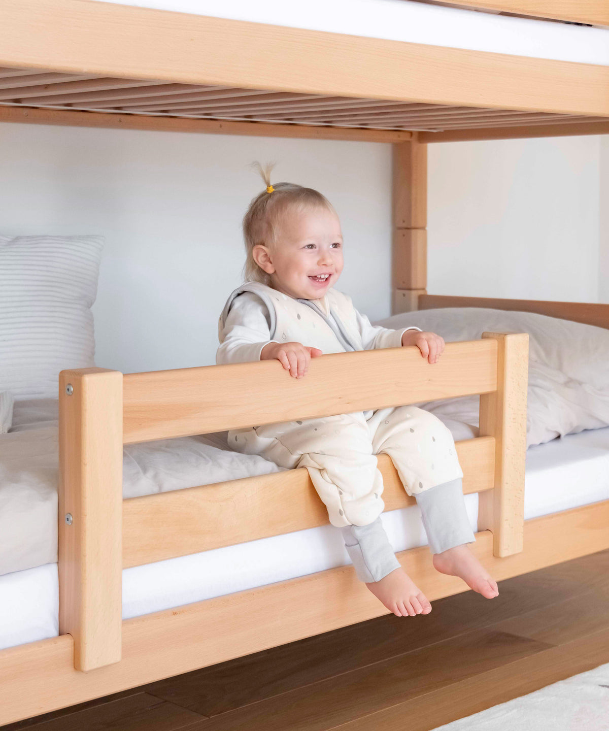 Etagenbett Buche Mittelhoch Transparent lackiert