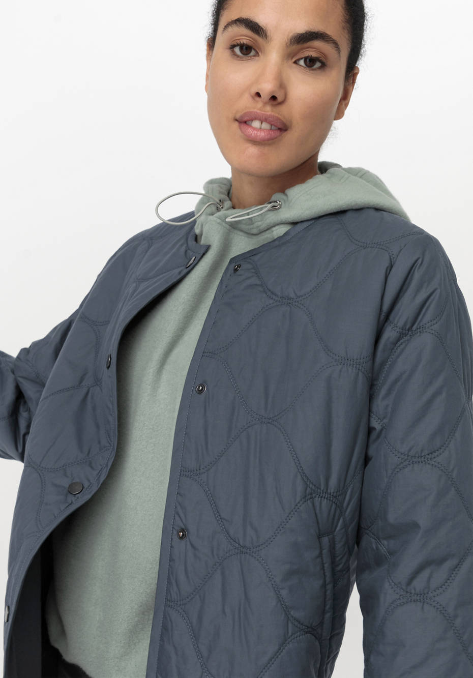 Steppjacke Nature Shell aus Bio-Baumwolle mit Woll-Wattierung