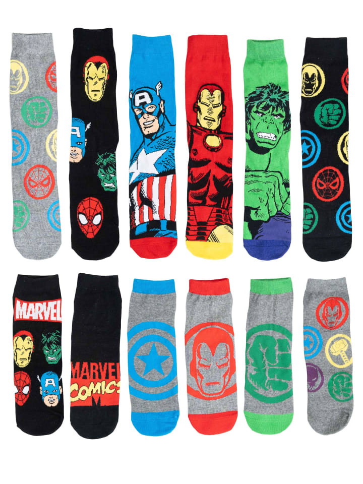 Marvel Marvel Socken Adventskalender mit 12 Paar Socken kurz und lang in Mehrfarbig günstig kaufen 40-45