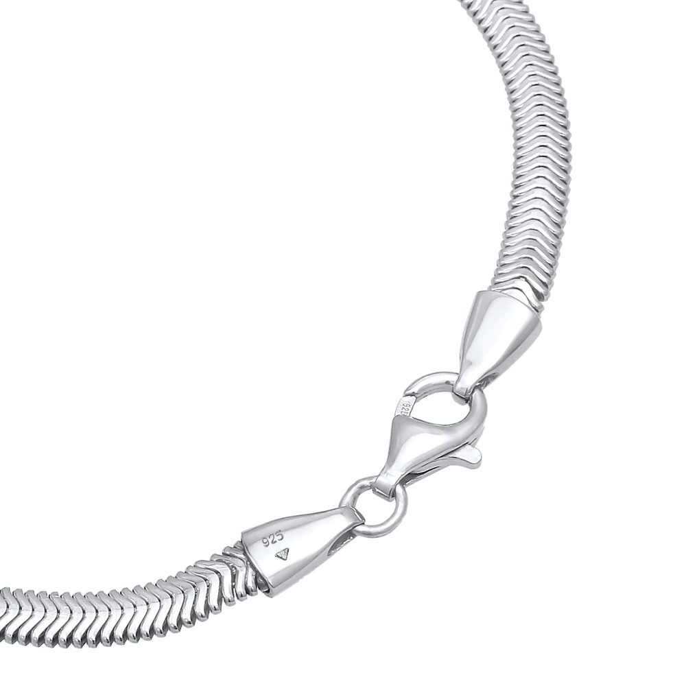KUZZOI KUZZOI Bracelet Femme Flat Elegant Snake Chain Herringbone Trend en argent sterli Bracelet