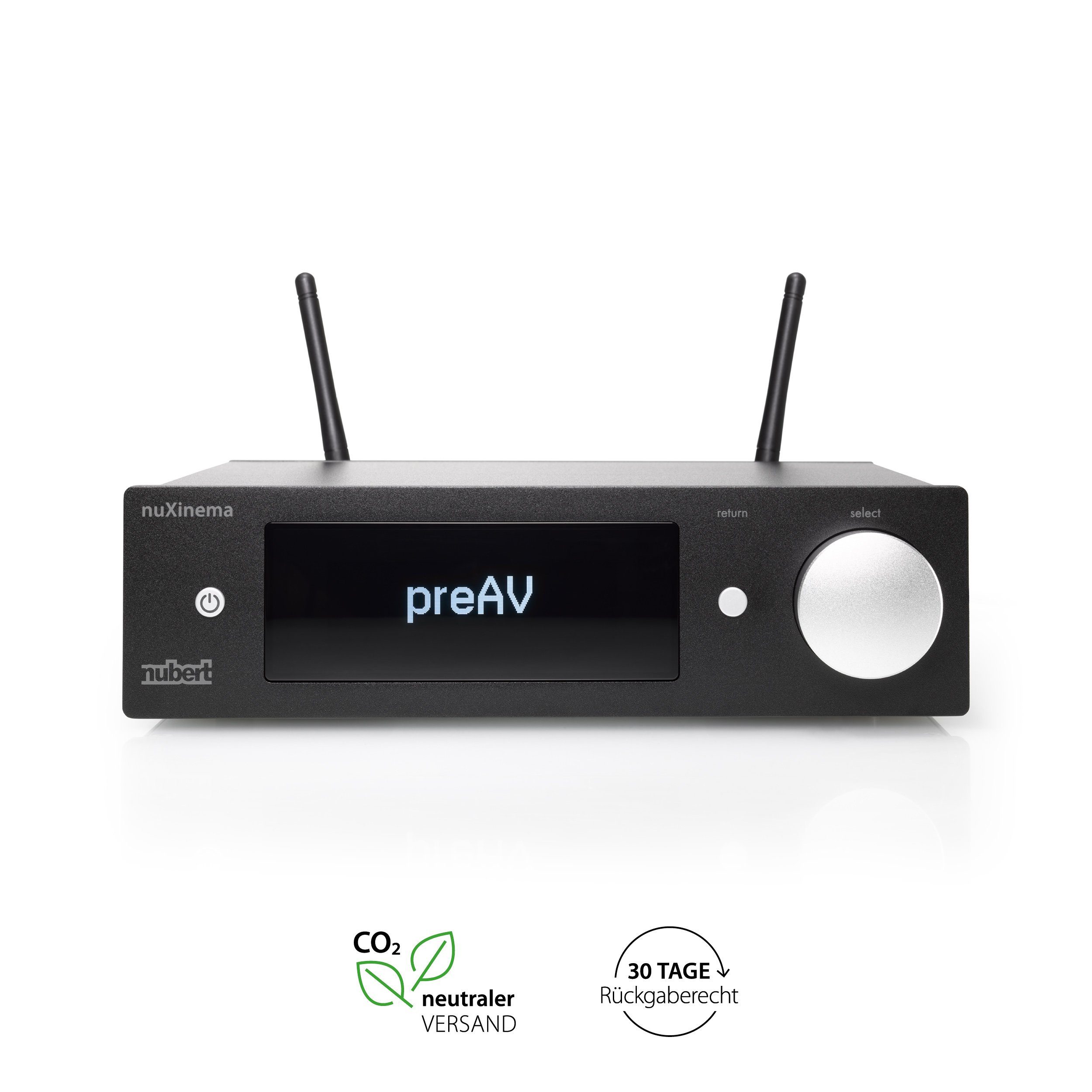Nubert nuXinema preAV Vorverstärker (Dolby Atmos 7.1.4, Voice+, X-Room Calibration)