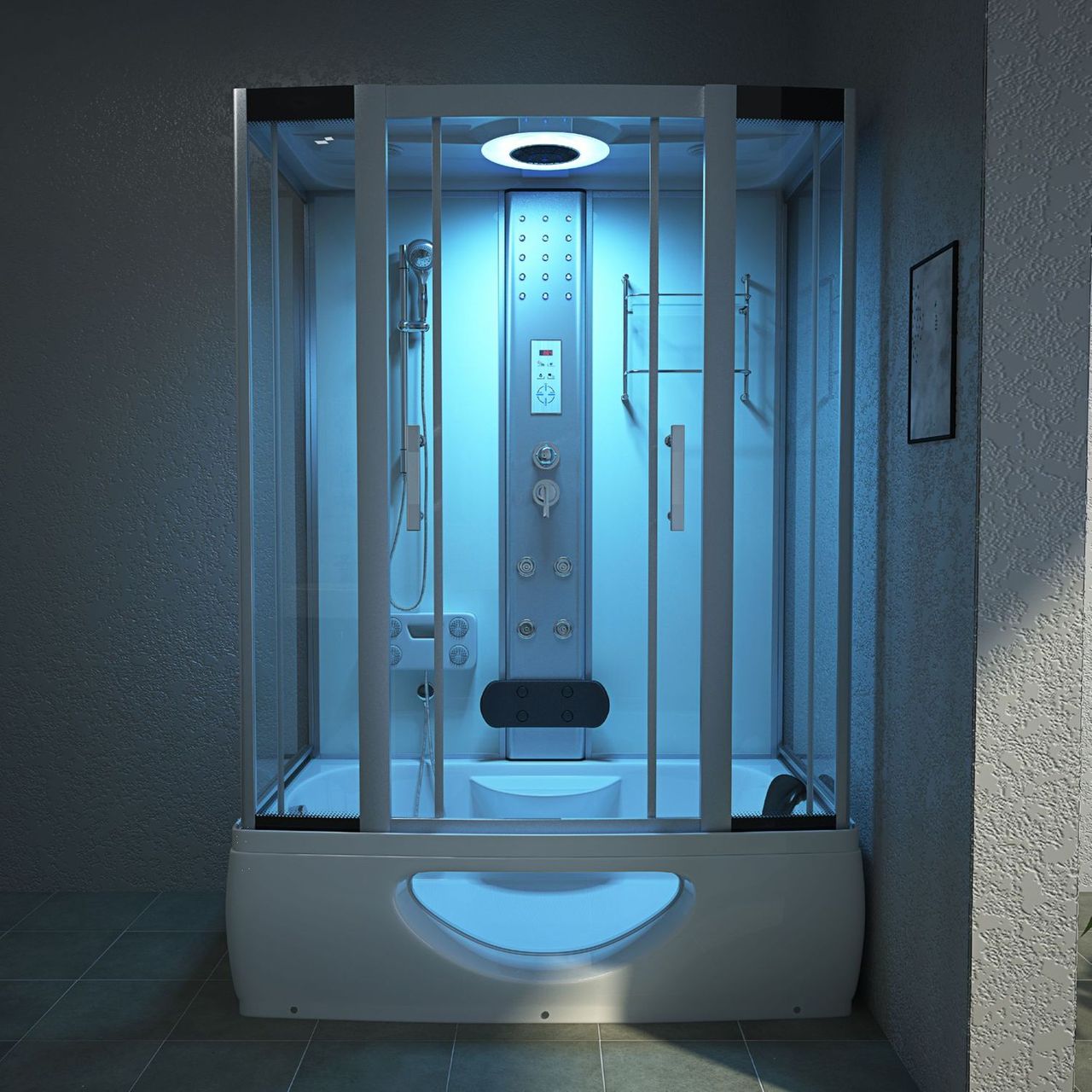 TroniTechnik Komplettdusche Duschtempel Badewanne Wanne Duschkabine Dusche TINOS 135x80