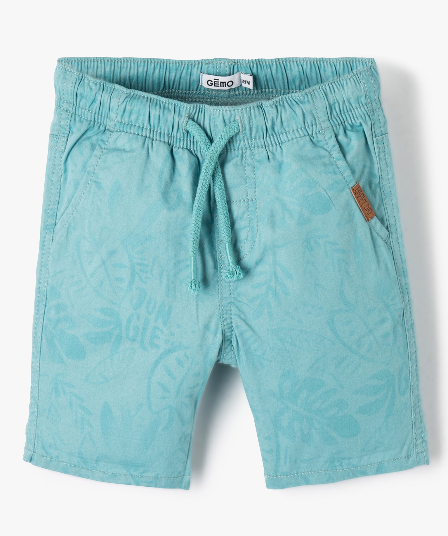 Bermuda bébé Garçon en toile à taille élastiquée bleu | GEMO
