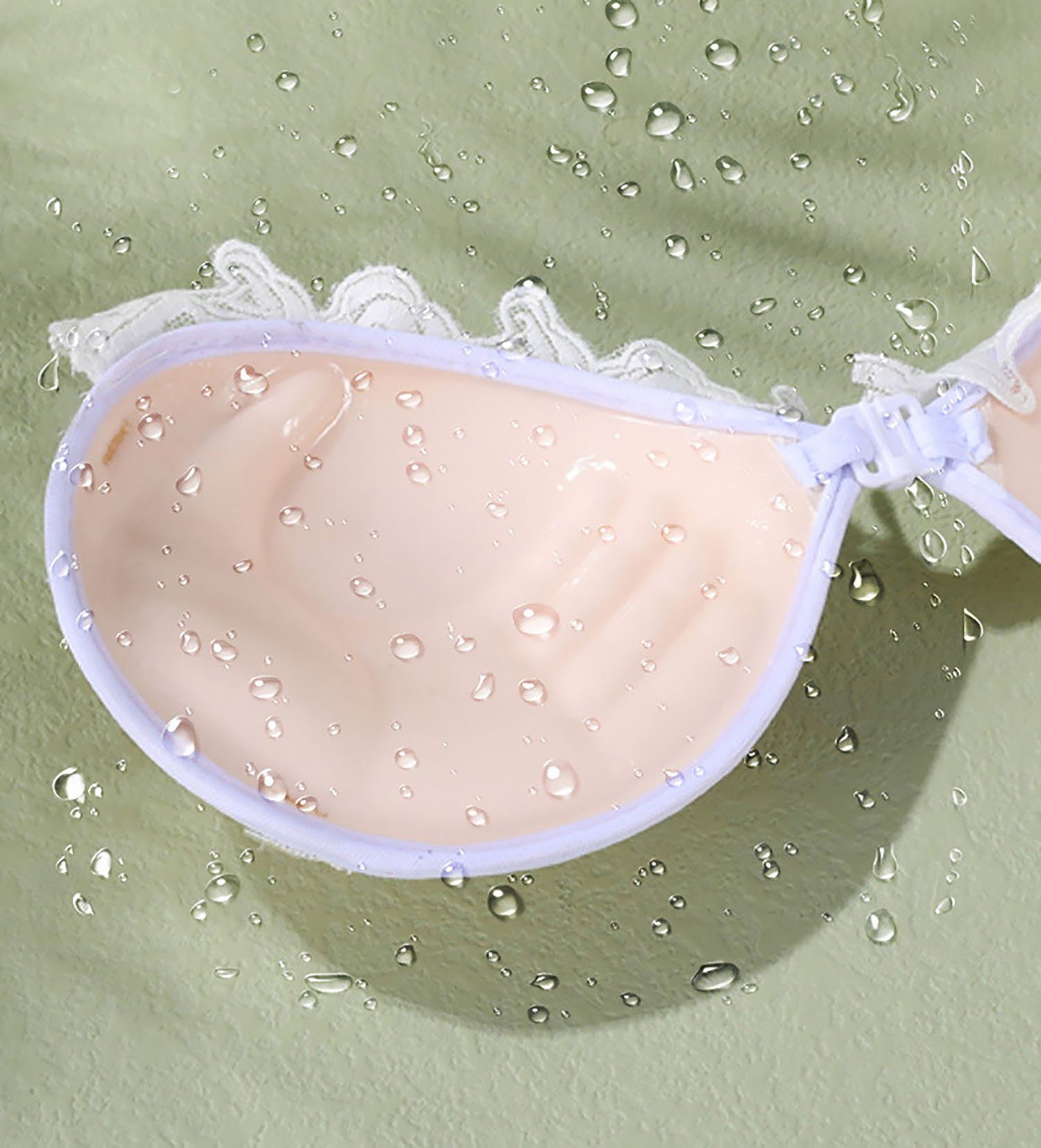 aikidio BH-Einlagen Spitze mit unsichtbaren Hosenträgern, rutschfest, Brustaufkleber