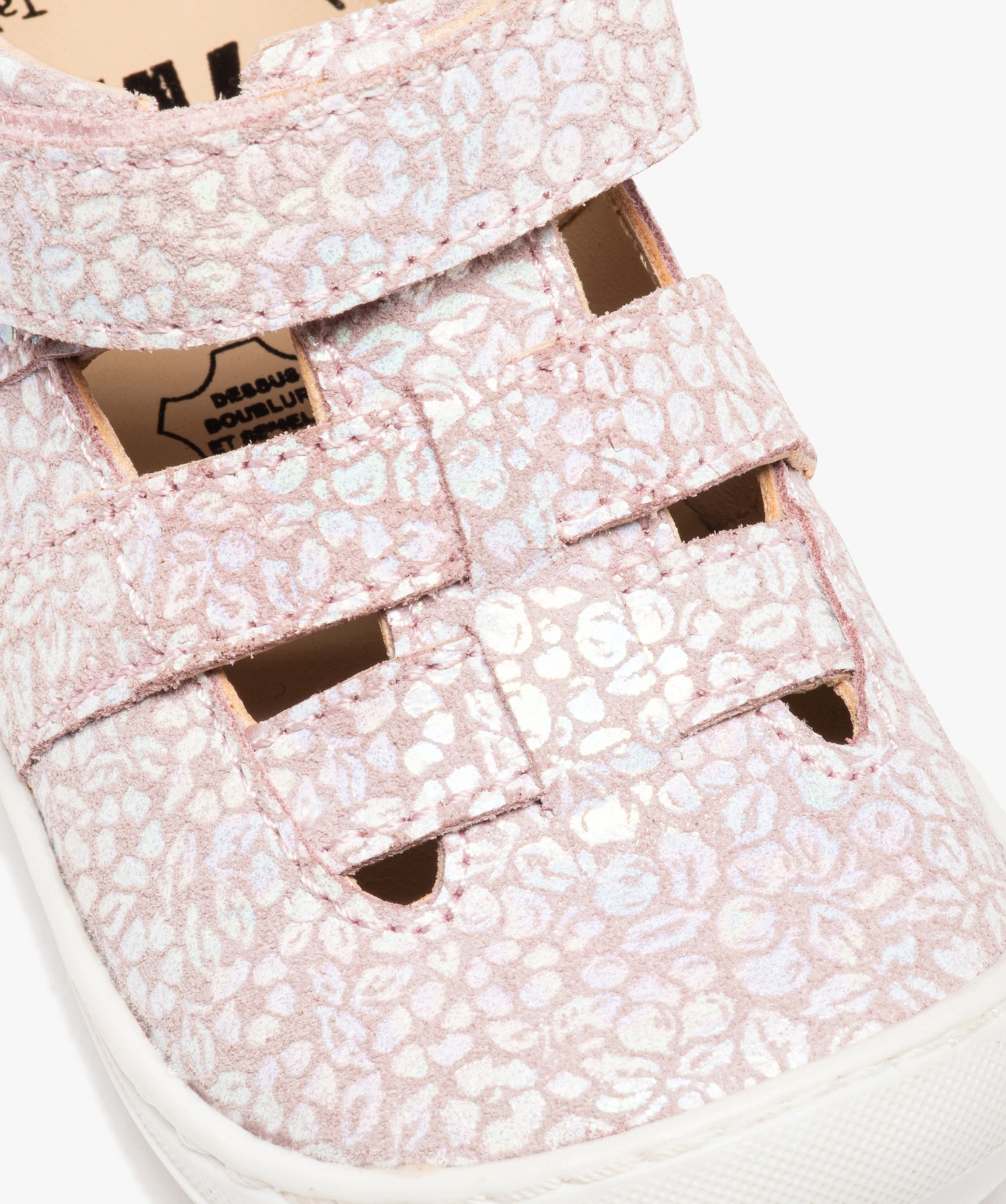 Sandales premiers pas bébé fille dessus cuir imprimé – NA! rose | GEMO
