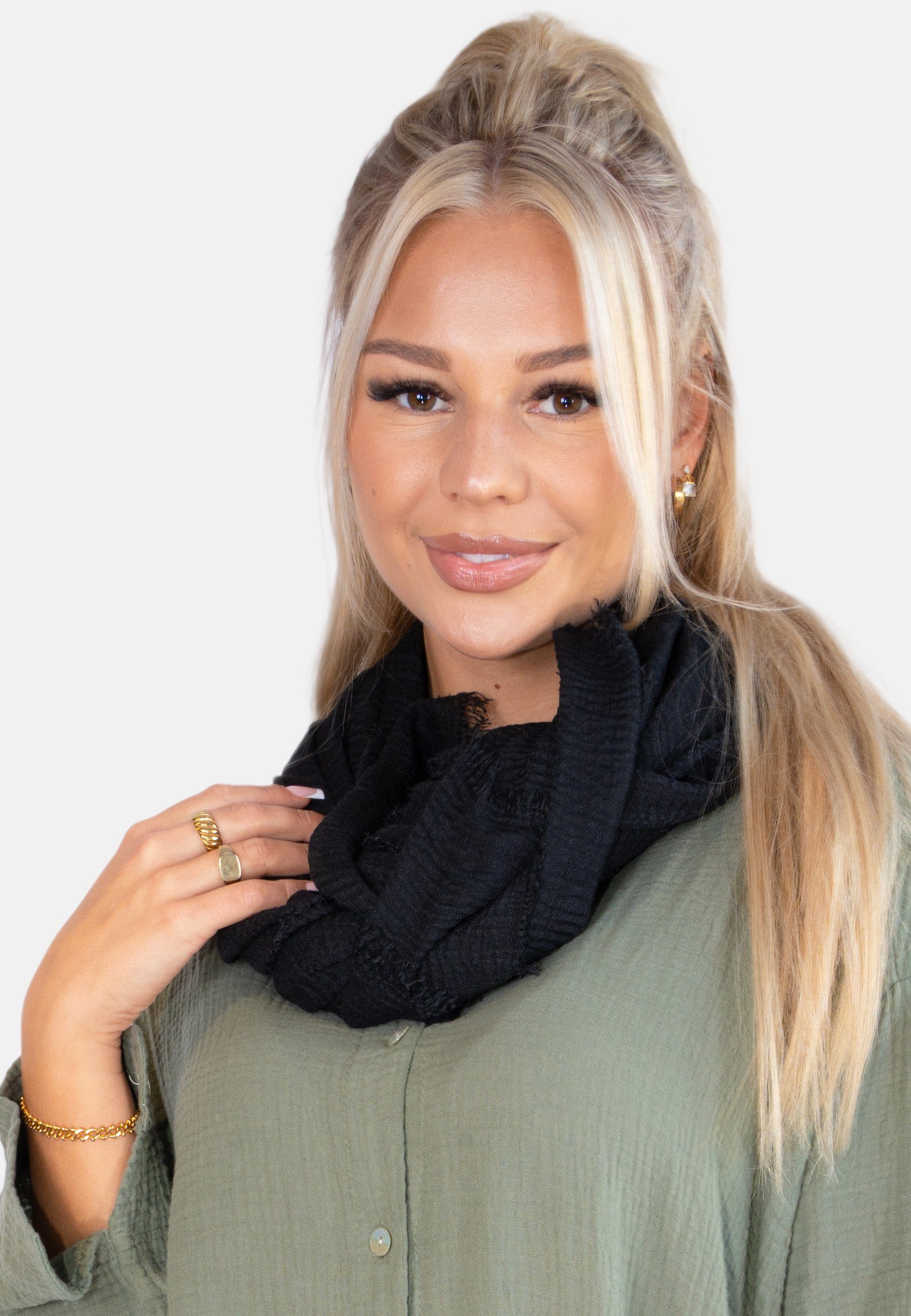 Seasons of April Schal Isabella Schal, Dünner, leichter und weicher Uni Damen Schal in gewellter Struktur