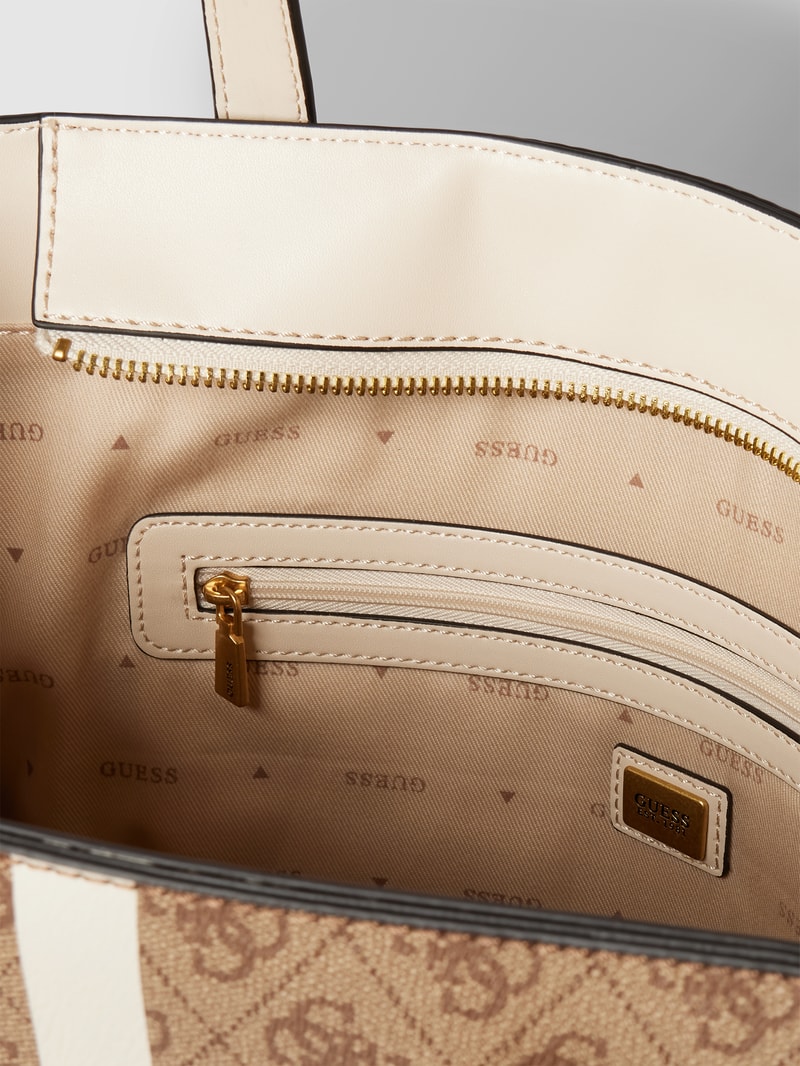 Tote Bag mit Label-Print Modell 'SILVANA GIRLFRIEND' in taupe