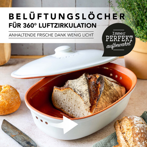 Ovaler Brottopf, weiß, ca. 2,3 l