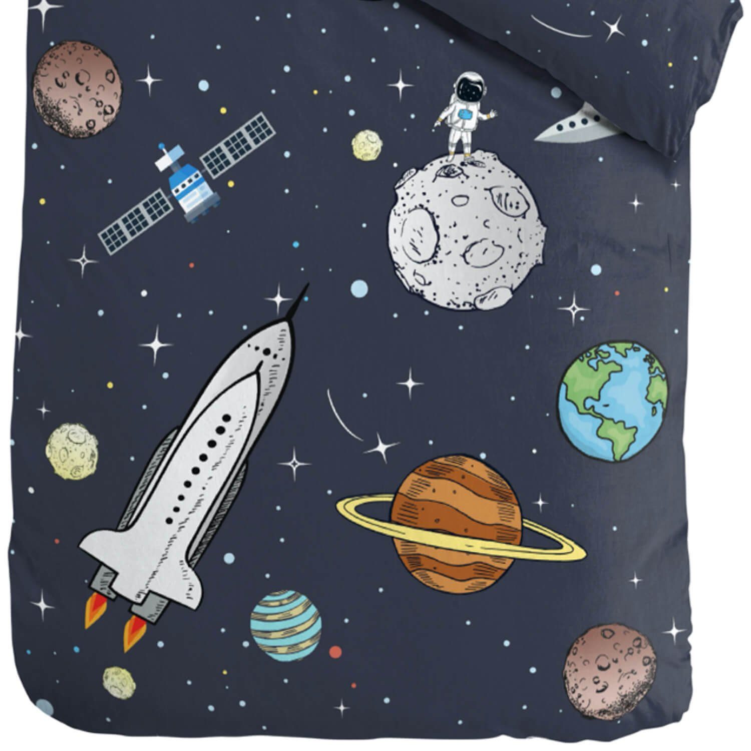 Kinderbettwäsche Rocket, ESPiCO, Renforcé, 2 teilig, Planeten, Rakete, Weltall