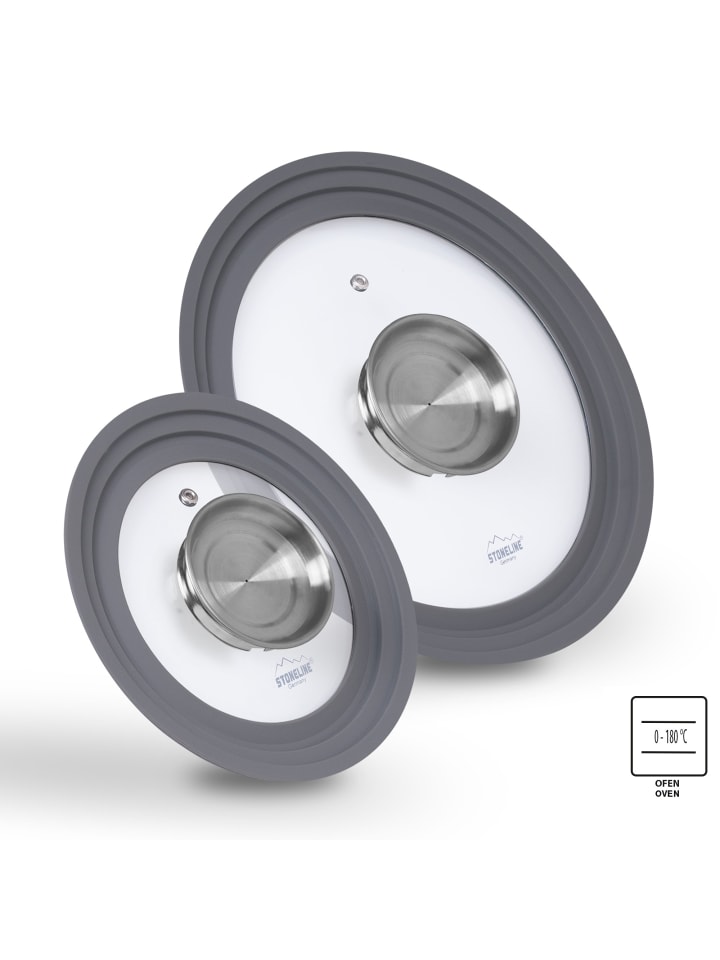 Stoneline Universal Glasdeckel Set mit Aroma-Funktion in Grau günstig kaufen onesize