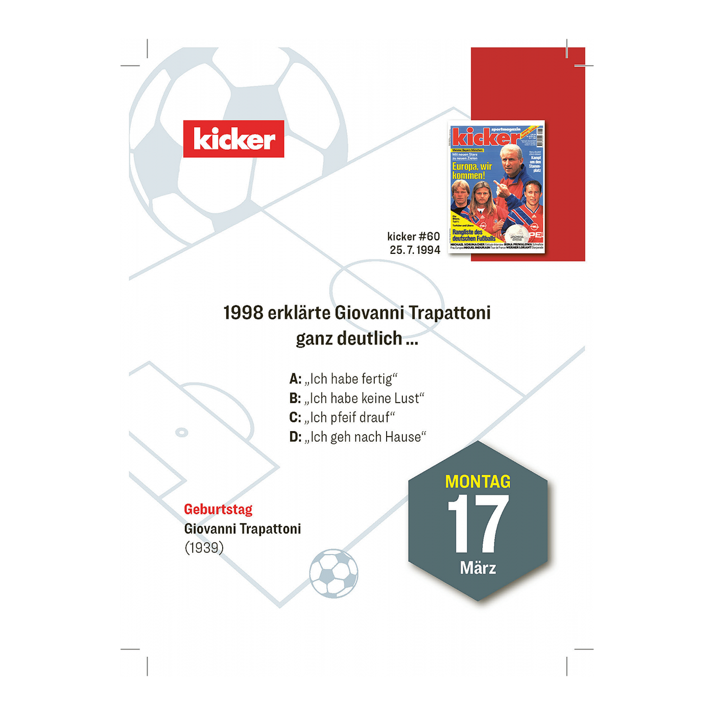 kicker - Der große kicker Quiz-Kalender 2025
