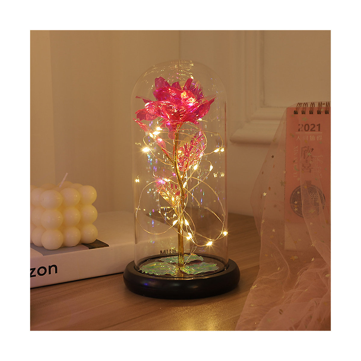 Rose mit LED-Licht Valentinstag Mitgebsel für Kinder