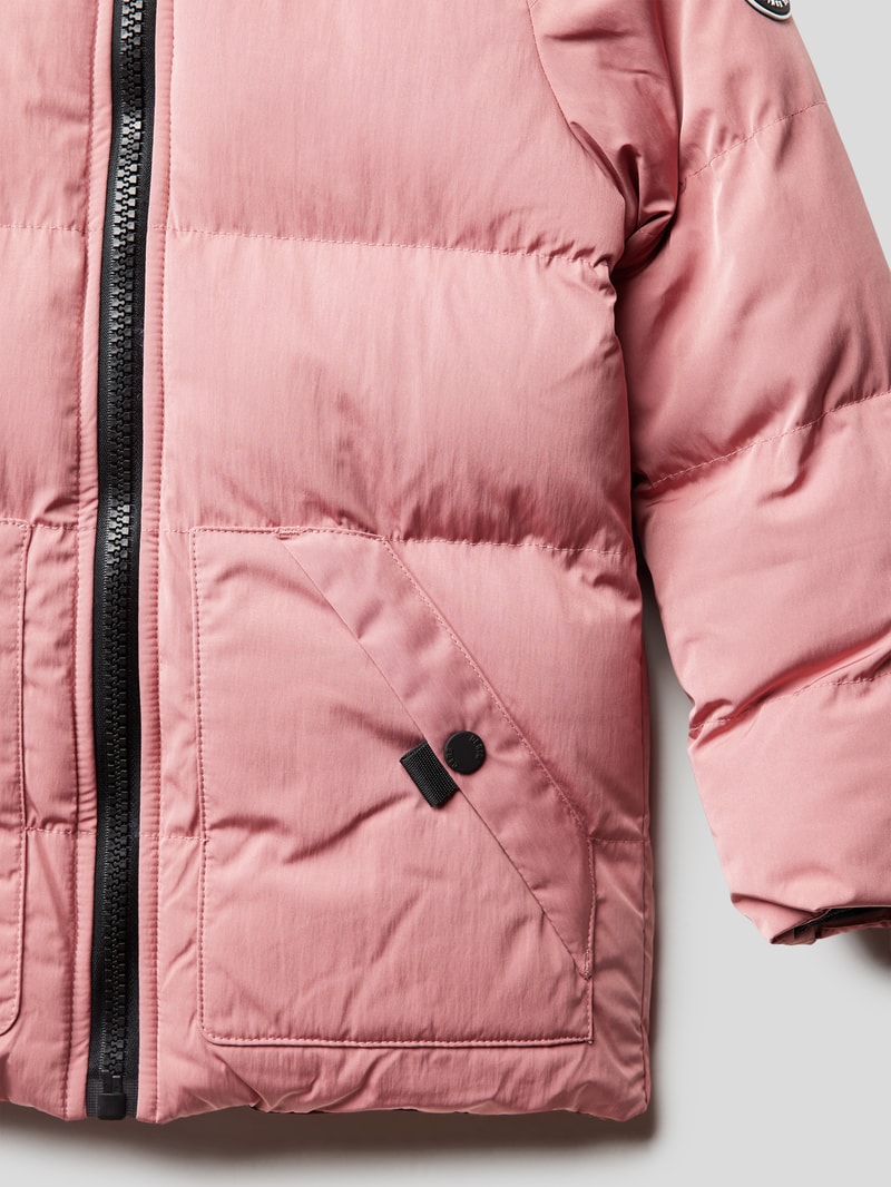 Steppjacke mit Label-Patch Modell 'Kyara' in rosa