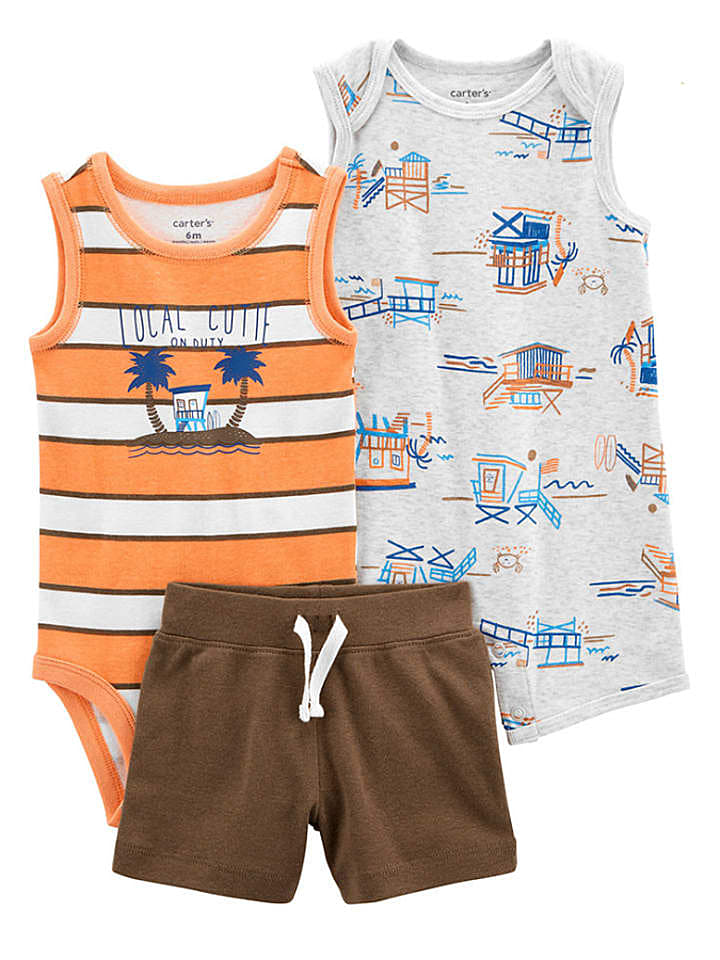 carter's 3tlg. Outfit in Orange günstig kaufen 68