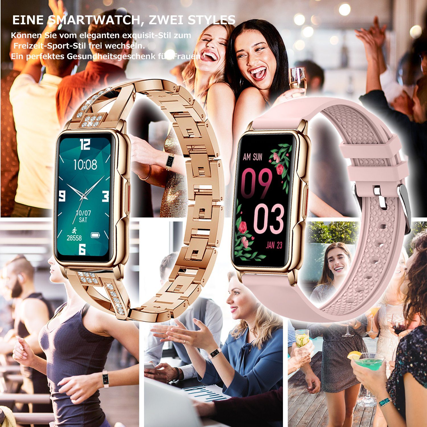 Mutoy Smartwatch, Fitness Tracker Uhr für Damen, Aktivitätstracker Uhren Smartwatch (1,47
