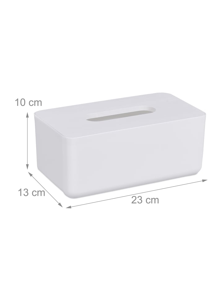 relaxdays Tücherbox in Weiß - (B)23 x (H)10 x (T)13 cm günstig kaufen onesize