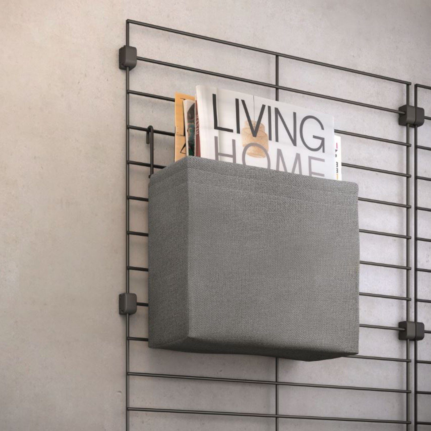 Metaltex Organizer Textil-Tasche Baumwolle Mural Line grau