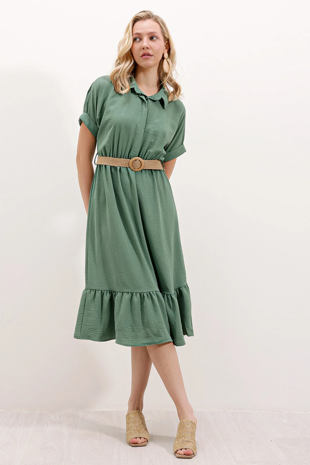 Bigdart  2292 Kleid mit Gürtel - Minze