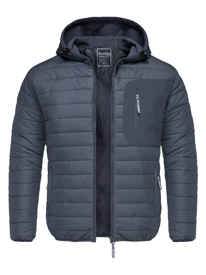 Amaci&Sons Hybrid Steppjacke MACON in Navyblau günstig kaufen