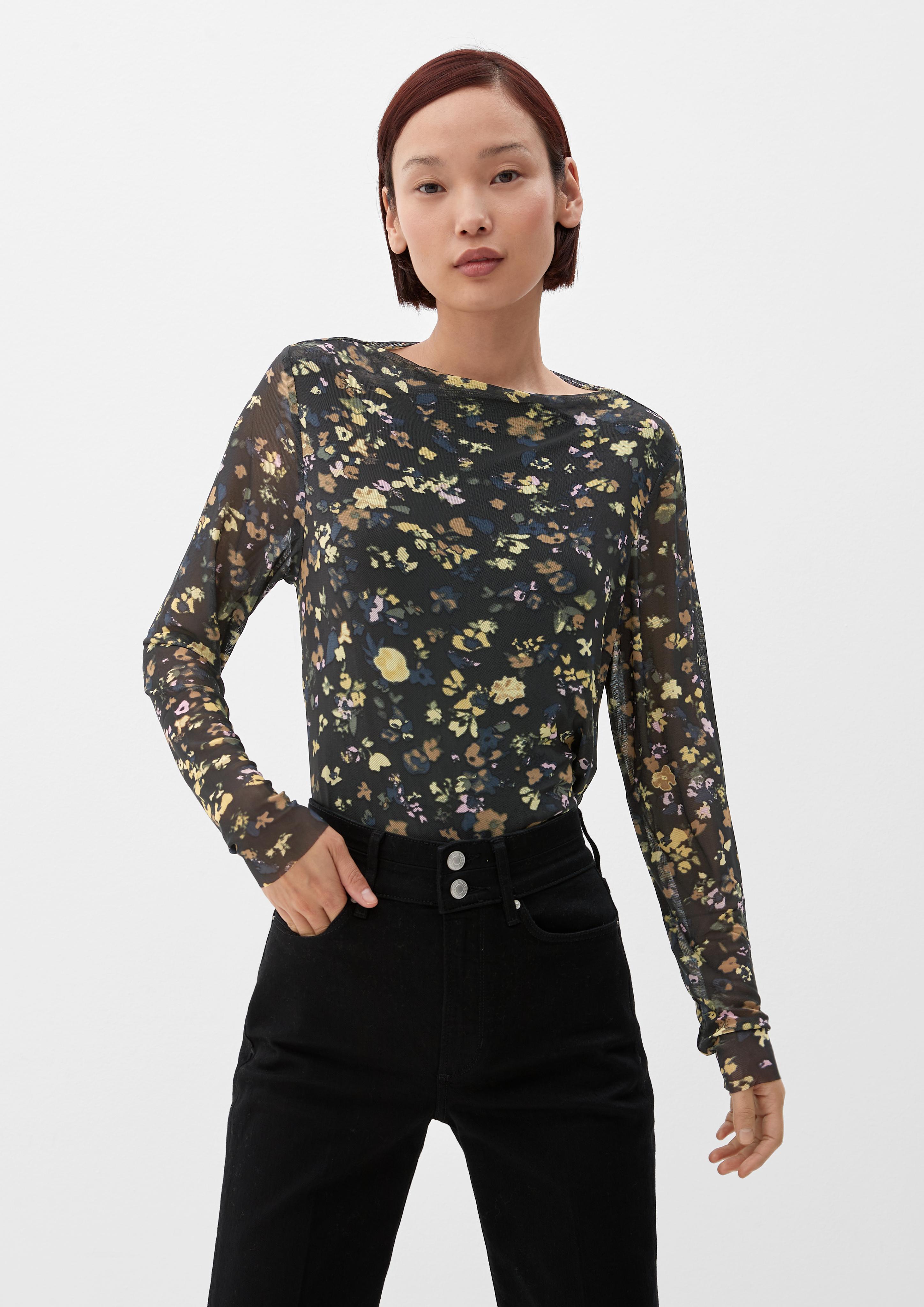 Blusenshirt mit Allovermuster  2122841-99A0