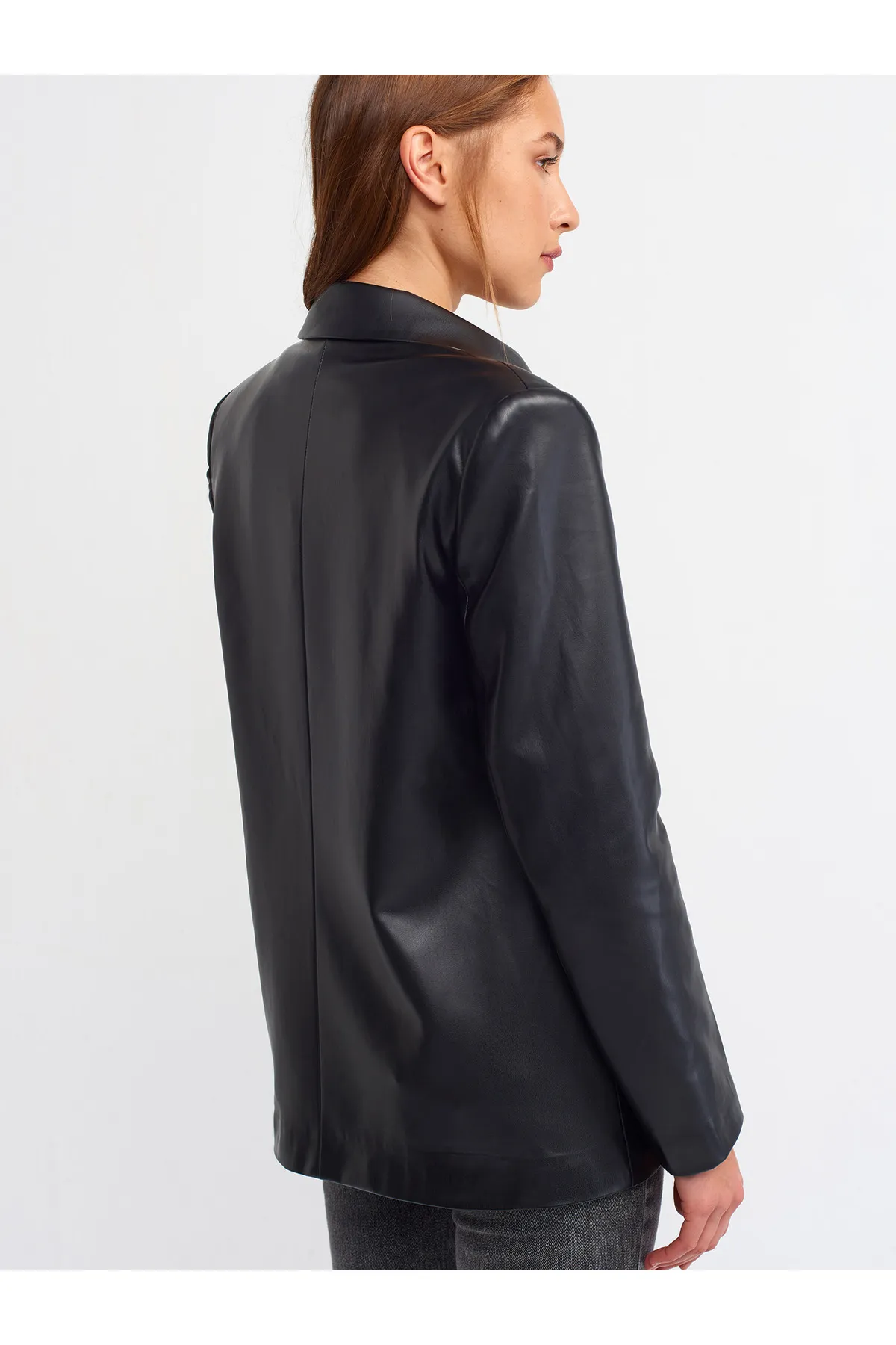 Dilvin  6939 Kunstlederjacke-schwarz