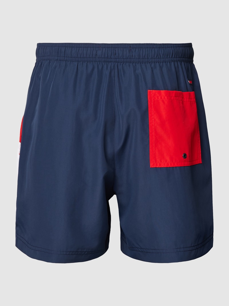 Badehose mit Label-Details in dunkelblau