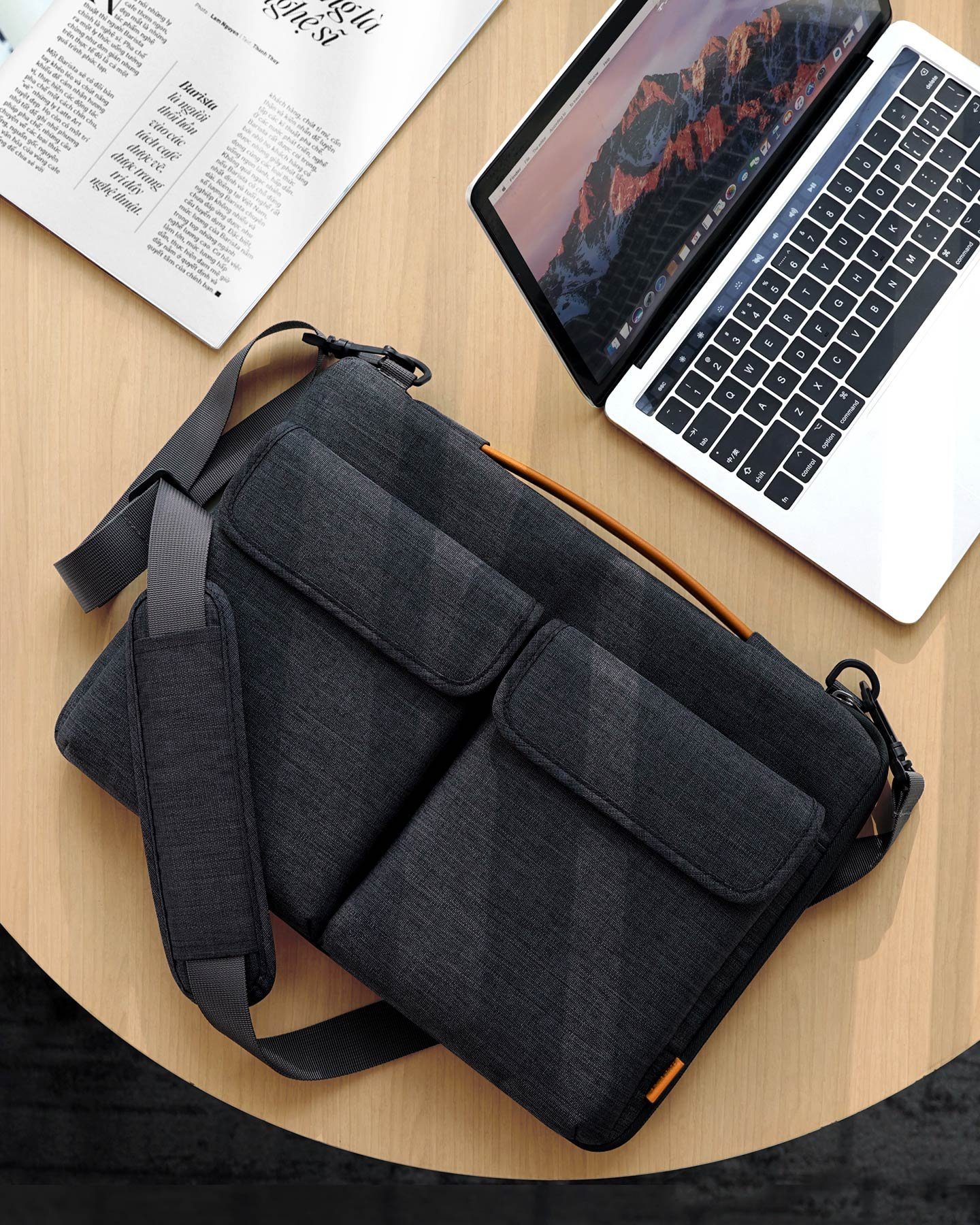 Inateck Laptop-Hülle Laptoptasche 15-15.6 Zoll 360° Schutz, Wasserdicht, mit abnehmbare und verstellbare Schultergurt