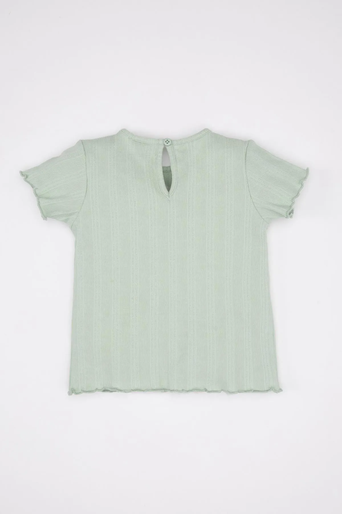 DeFacto  Geripptes Camisole-Kurzarm-T-Shirt mit Blumenmuster für Mädchen C2140a524sm