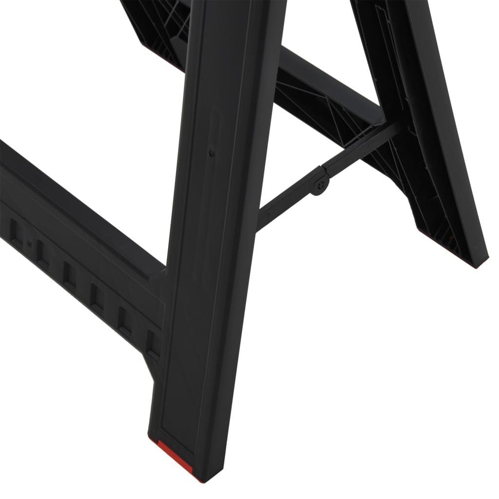 vidaXL Werkbank Arbeitsböcke 2 Stk Klappbar Schwarz Rot Polypropylen 350 kg