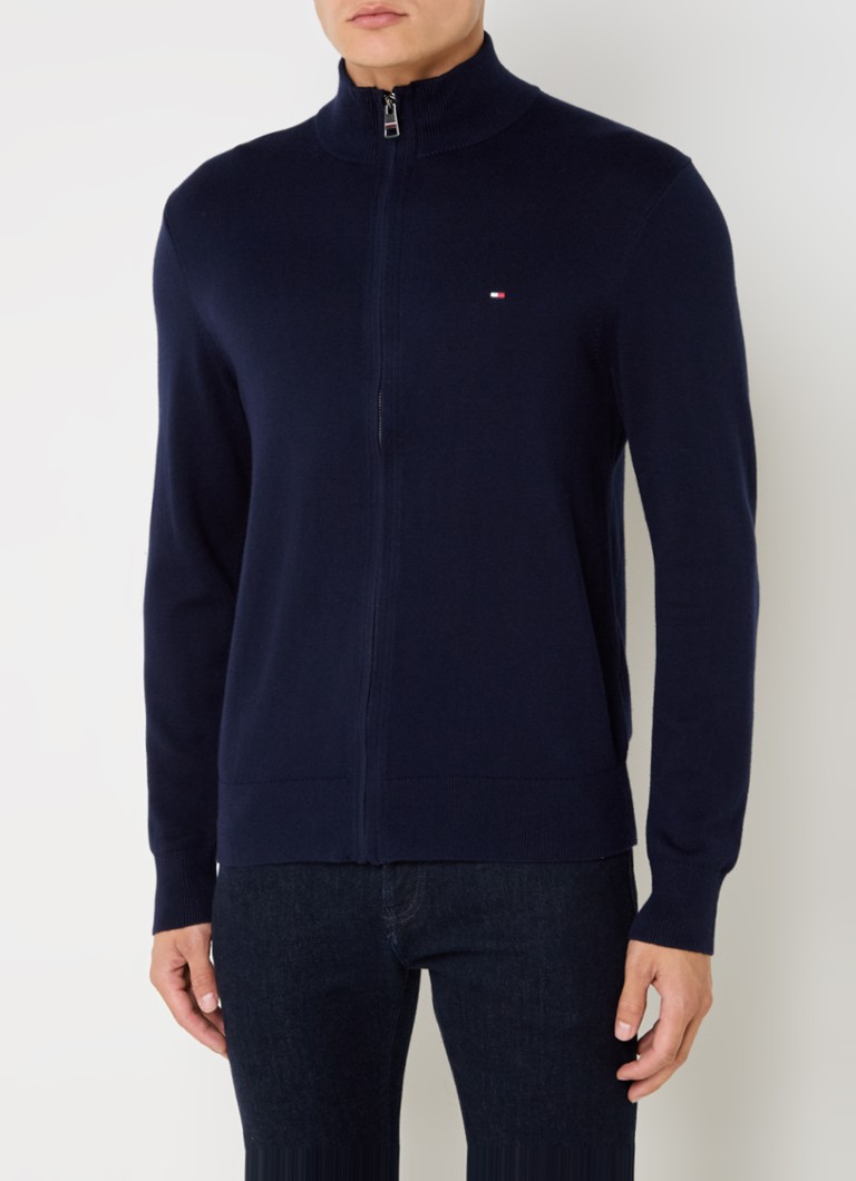 Tommy Hilfiger finomkötésű kardigán kasmírkeverékből, hímzett logóval