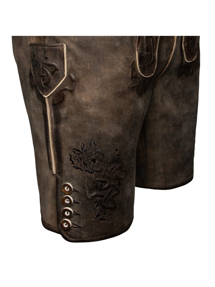 Spieth & Wensky Lederhose Excalibur in dunkelbraun günstig kaufen