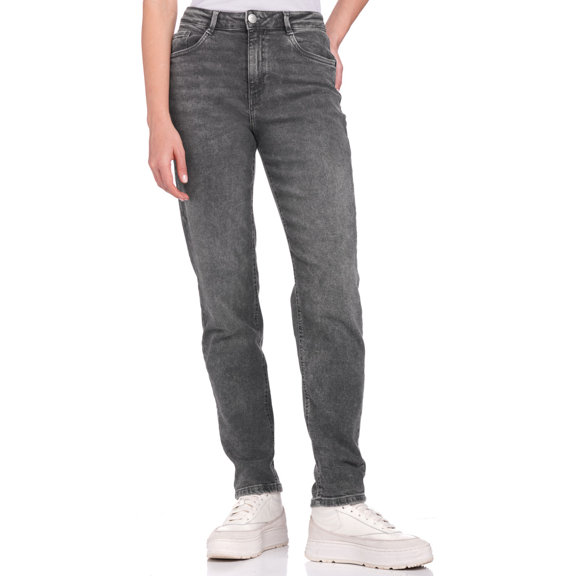 Damen Mom-Jeans mit Used-Waschung