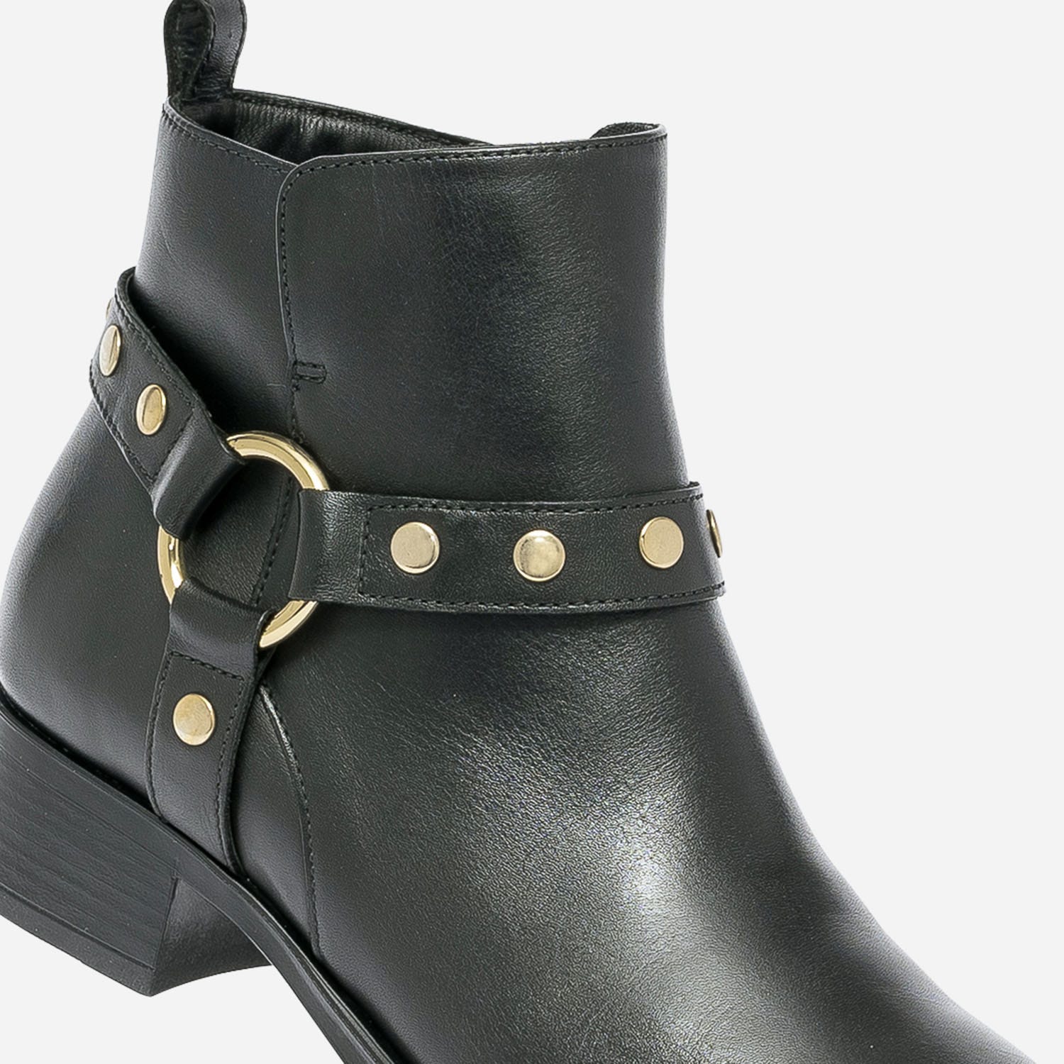 Boots noir en cuir éco-conçu clouté