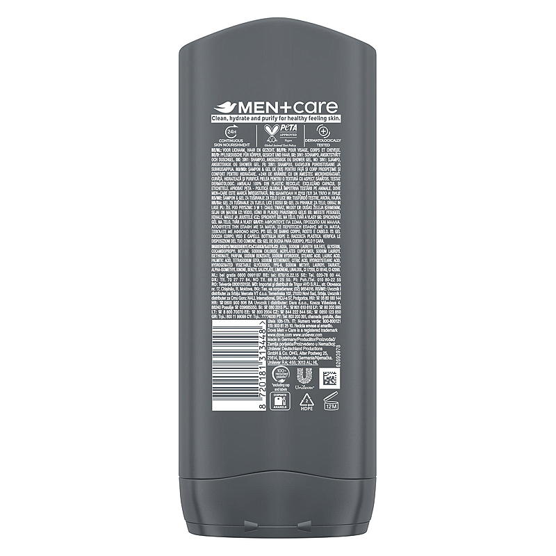 Dove Dove dusjsåpe 400 ml Men care Clean comfort