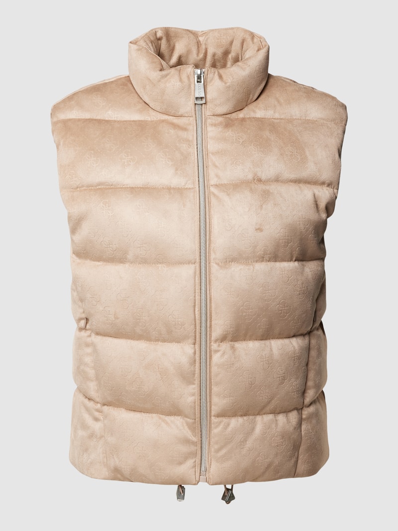Weste mit Allover-Label-Details Modell 'JOLE' in beige