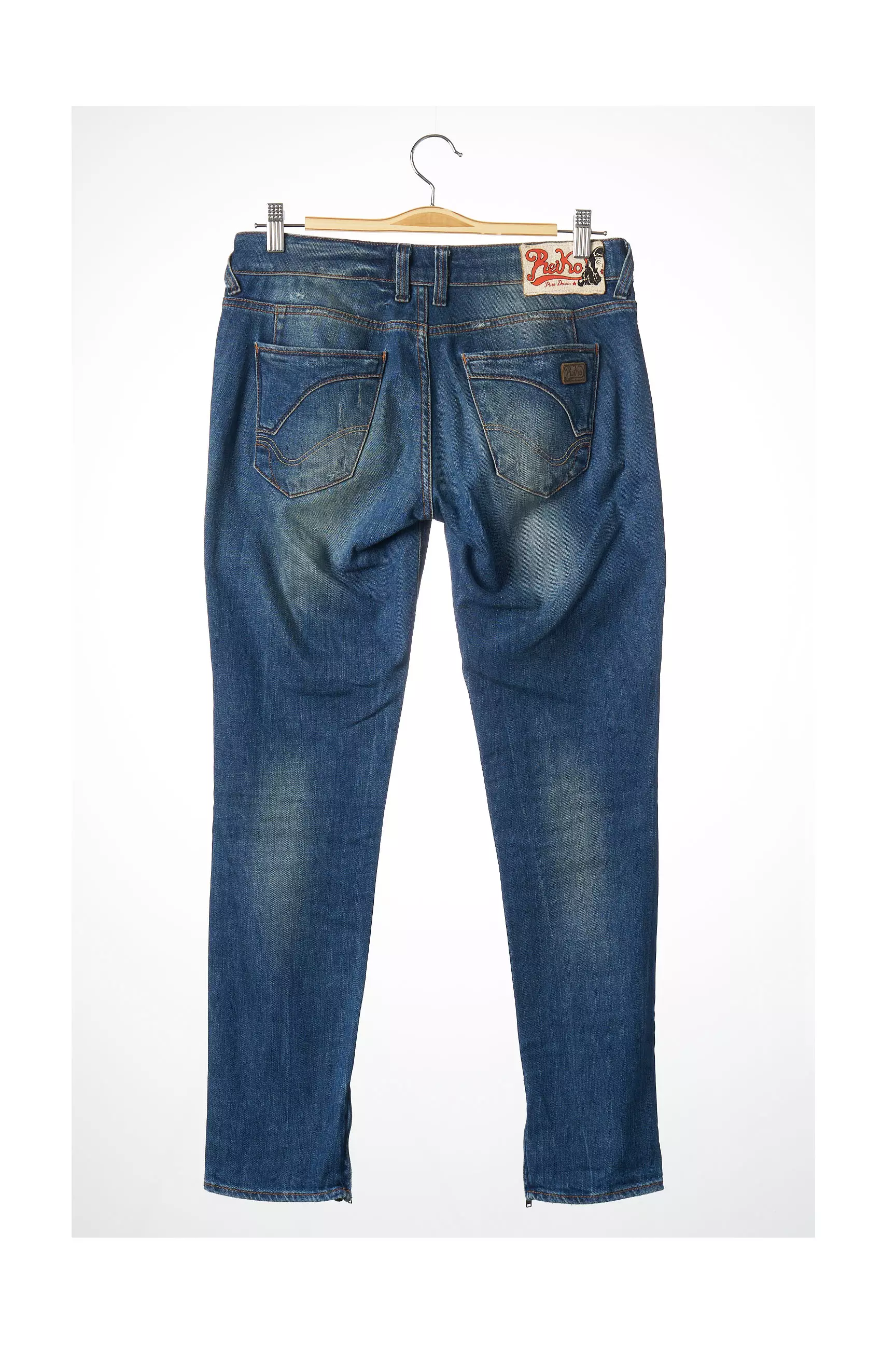 Reiko Pantalon7 8 Femme couleur bleu