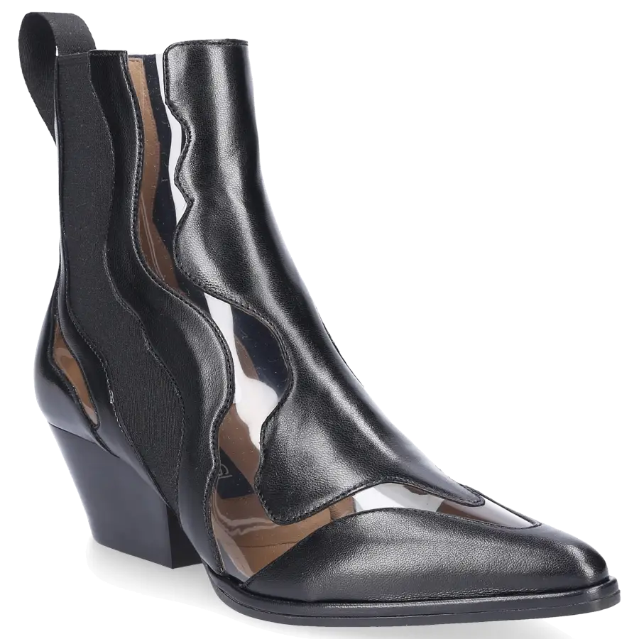 Sergio Rossi - Chelsea Boots A82880 Glattleder PVC schwarz - schwarz