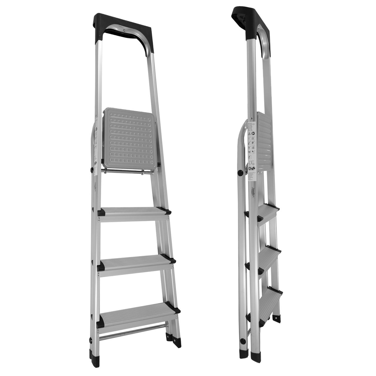 Lemodo Stehleiter mit 4 Stufen, Aluminium Trittleiter