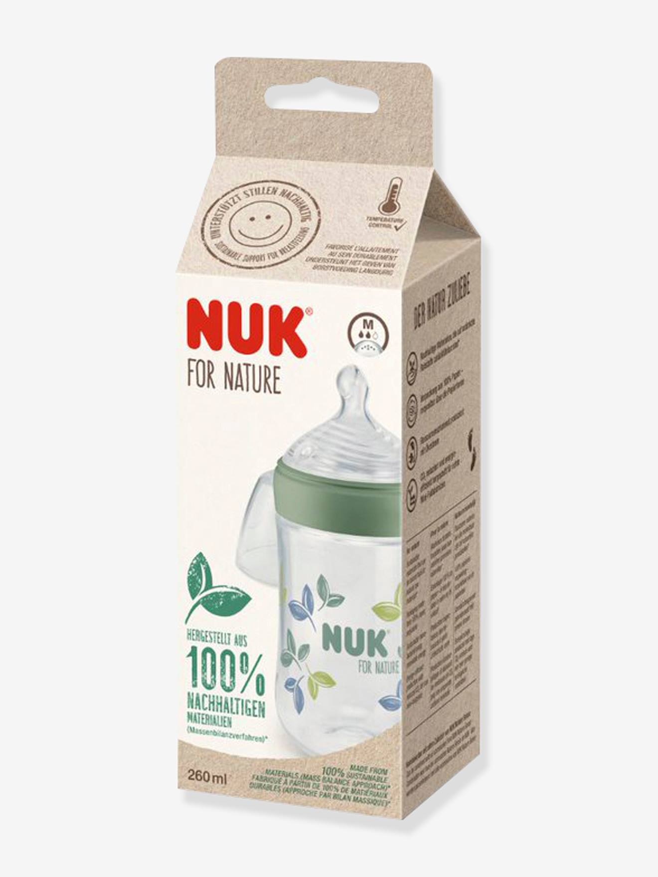 Biberon 260 ml NUK For Nature vert